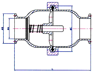 45VMP-V TYPE CHECK VALVE CLAMP END